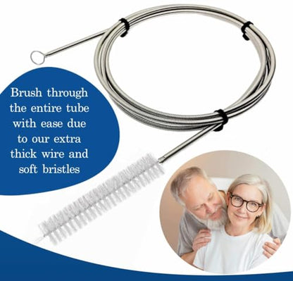 Hose and Mask for CPAP Cleaning Brush with Collapsible Wash Basin Bucket Tub - Essential Care Kit for CPAP Users, Suitable for 7 Feet Tubing and 22mm 19mm Diameter (Standard Set Basin & Brush)