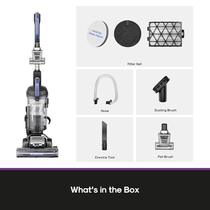 Eureka Upright Vacuum Cleaner for Carpet and Hard Floor,Powerful Vacuum with Dual Cyclone Suction,Swivel Steering,Anti-Tangle,Large Dust Cup,NEU612BL, Blue