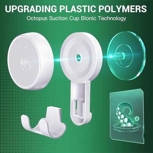 LUXEAR Suction Hooks Powerful Vacuum Suction Cup Hooks-2PACK Razor White - size: 2 Pack Razor