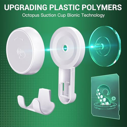 LUXEAR Suction Hooks Powerful Vacuum Suction Cup Hooks-2PACK Razor White - size: 2 Pack Razor