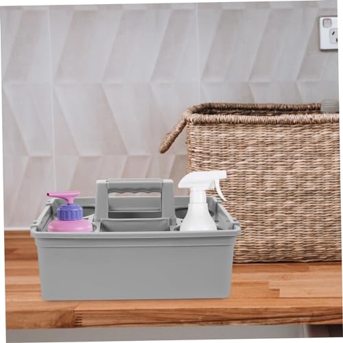 KOMBIUDA Cleaning Supplies Organizer Basket Handle Lightweight Storage for Home Office and Hotel Use Multipurpose Compartmentalized Plastic Basket for Easy Access to Cleaning Sundries