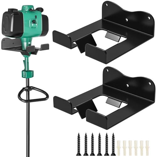 Weed Eater Hanger Garage Organizer Trimmer Rack, Weedeater Rack Wall Mount for Grass Trimmer, Garden Power Tool Holder Organizer for Grass Trimmer Hedge Trimmer (Black-2Pcs) - color: Black-2Pcs