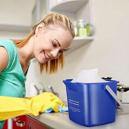 Roshtia 6 Pcs 3 Quart Cleaning Bucket Small Sanitizing Square Bucket Detergent Pail for Home Commercial Restaurant Kitchen Office School (Dark Blue) - color: Dark Blue