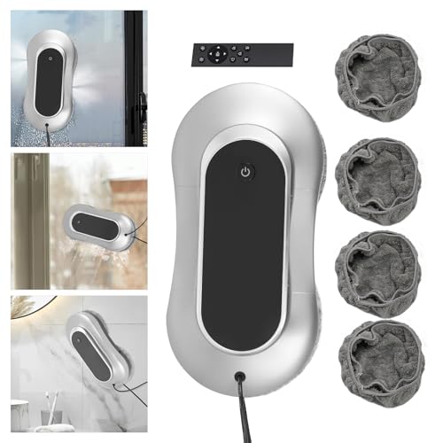 Window Cleaner Robot, Smart Glass Cleaning Robot with Dual Spray, 3200Pa Suction Protection, Remote Control Window Washing Robot for Home Office