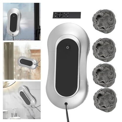 Window Cleaner Robot, Smart Glass Cleaning Robot with Dual Spray, 3200Pa Suction Protection, Remote Control Window Washing Robot for Home Office