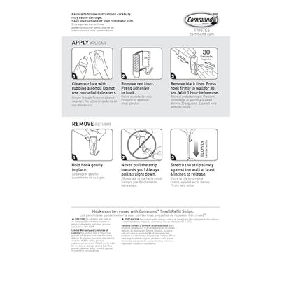 Command Small Wire Toggle Hooks, 16 Hooks and 24 Strips, Damage-Free Hanging Wall Hook with Adhesive, No Tools Required, Great for Home, Kitchen, and Office Organization, Holds up to 0.5 lb - size: Small (16 Hooks)