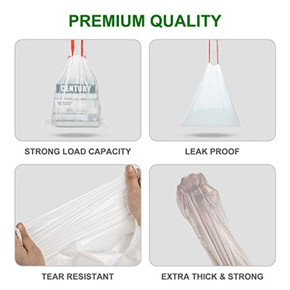 Drawstring Small Trash Bags, Magesh 4 Gallon Drawstring Extra Thick Garbage Bags Unscented, Quick Cinch for Bathroom Kitchen Office Small Can, 44 Count, White - style: 4G Drawstring White 44