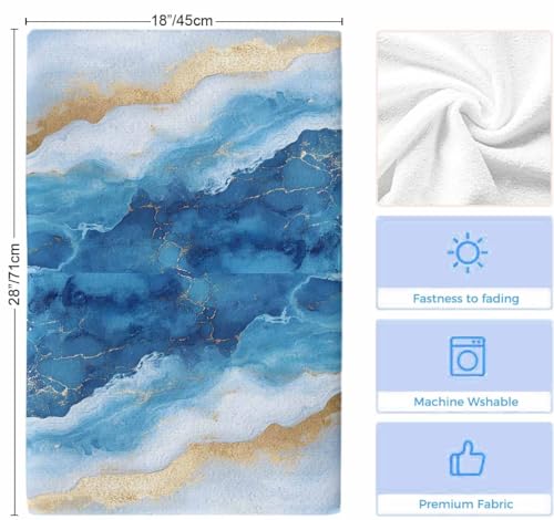 Blue Coastal Kitchen Towels Set of 3, Ultra Absorbent Dish Towels Quick Drying Microfiber Hand Towel Decorative Modern Luxury Summer Nautical Beach Tea Towel Dishcloths for Kitchen Cleaning 18"x28" - size: 3 Pack