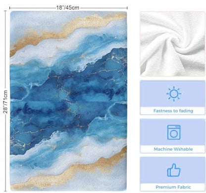 Blue Coastal Kitchen Towels Set of 2, Ultra Absorbent Dish Towels Quick Drying Microfiber Hand Towel Decorative Modern Luxury Summer Nautical Beach Tea Towel Dishcloths for Kitchen Cleaning 18"x28" - size: 2 Pack
