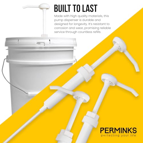 5 Gallon Pump Dispenser - Pump for 5 Gallon Bucket, Jug, Bottle, Large Container - Great for Shampoo & Conditioner, Laundry Detergent, Snow Cone Syrup, Bleach Liquid, Oil & More (Pack of 6) - size: 6-Pack