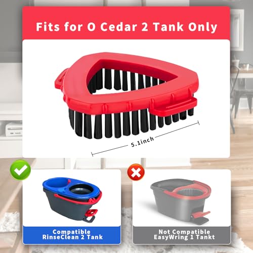 AZ Shikong Scrub Brush for O-Cedar RinseClean 2 Tank System, Scrubber Mop Head for Ocedar, Stiff Bristle Spin Mop Replacement Head Base for Shower Bathroom Kitchen Bedroom Floor Cleaner - size: Small