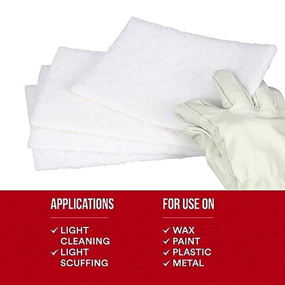 Scotch-Brite Light Cleansing Hand Pad 7445, 6 in x 9 in, Mild Abrasive Hand Sanding Pad, For Metal, Vinyl, Porcelain and Other Delicate Surfaces, Pack of 20