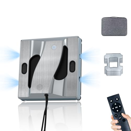 6000Pa Window Cleaning Robot High Suction Power Window Cleaner Robot with 4 Water Spray Intelligent Cleaning Perfect for High-Rise Windows, Glass Doors and Tiles