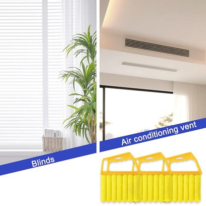 Blind Cleaner Duster Tool - 3 Pcs 7 Fingers Anti-Shedding Window Blind Cleaner Tool, with High-Density Microfiber Fleece and Ergonomic Handle, Detachable and Washable
