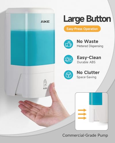 AIKE Wall Mount Foaming Soap Dispenser for Commercial Bathrooms,40 oz Large Capacity AK1007F,White - color: White