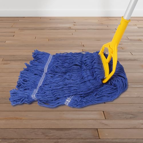 3 Pack Heavy Mop Replacement Head,Commercial Industrial Grade Blue Cotton Ring Heads，for Heavy Commercial Industrial Residential Areas -Blue Cotton Looped Replace Mop Head (Deep Blue) - color: Deep Blue