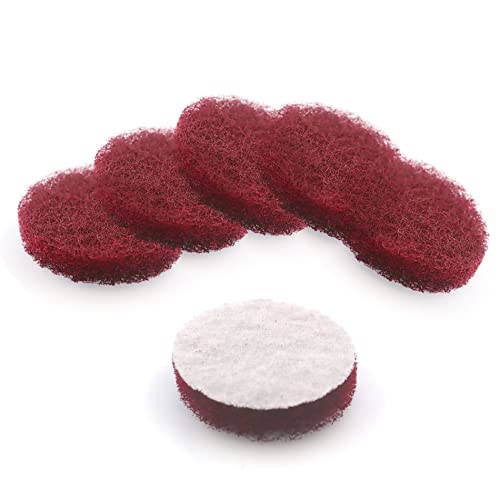 Heavy Duty Scour Pads, Non-Scratch Scrub Sponges, ULIFESTAR 5PCS Dish Scrubber Scouring Pads, Dual-Sided Reusable Household Scrub Pads for Dishes,Dish Cleaning Tool,Kitchen Scrubbers & Metal Grills - size: 98mm/4''Red 320-400grits
