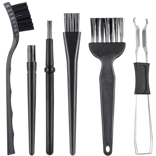 SIMPOR 6 PCS Nylon Keyboard Cleaning Brush Kit, Anti Static Brushes with Keycap Puller, Electronic Cleaning Brushes for Laptop Computer Dust Removal