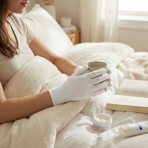 Youneedthat Nitrile Glove Liners for Eczema, 20-Count Aerosilver Safety Gloves with Non-Slip Grip, White (S, M, L) Food Prep - size: Medium (Pack of 10)