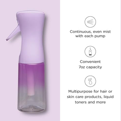 Diane Ombre Continuous Sprayer Bottle, Continuous Fine Mist Water Sprayer, Ultra-Fine Even Mist For Hair Styling, Curls & Blowouts, Ergonomic Design, Continuous Small Spray Bottle, 7 oz