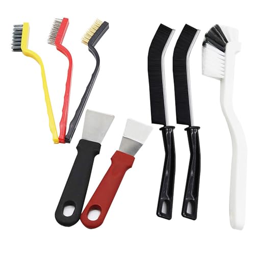 Crevice Cleaning Brush Set 8 Pack Narrow Detail Tools for Window Tracks Corners Edges and Household Cleaning