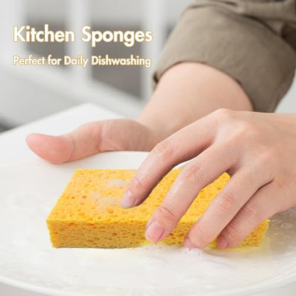 6 x 3.6 x 0.9 Inch JK SP-T22 Large Sponge, Kitchen Sponges, Handy Sponges, Cellulose Sponges, Dish Washing Sponge, Natural Sponge, Car Washing Sponge, Eco Friendly Sponge - size: 6.0x3.6x0.9 Inch (Pack of 3)