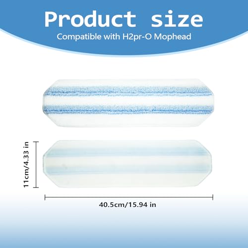 Pure Realm 6 Pack Mop Replacement Pads for Ocedar H2prO Flat Mop System, Washable and Reusable Handle Pads Refills for Floor Cleaning - color: Blue 6 Mop Pads