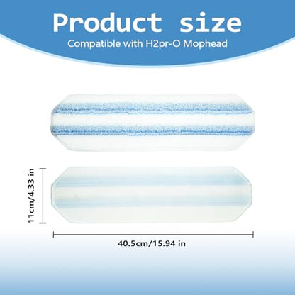 Pure Realm 6 Pack Mop Replacement Pads for Ocedar H2prO Flat Mop System, Washable and Reusable Handle Pads Refills for Floor Cleaning - color: Blue 6 Mop Pads