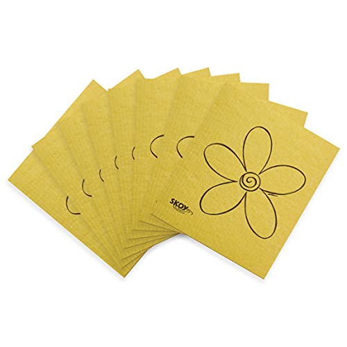 Skoy Cloth, 8-Pack Versatile Swedish Dishcloths for Kitchen and Household Use, Reusable Cleaning Cloths, Planet-Friendly, Dishwasher and Dryer-Safe, Yellow - color: Yellow, size: 8-Pack