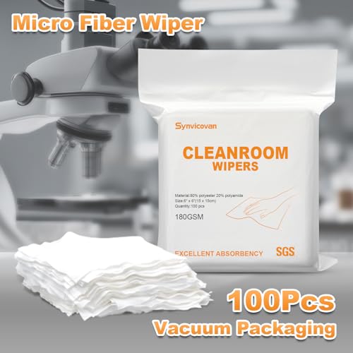 Microfiber Wipes 6"x6"(100 Pcs,Class 100, 180GSM) Superfine Lint Free Cloths Cleaning and Drying Cloths Reusable Ultra Absorbent for All Surface Types