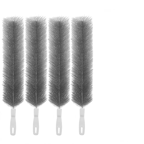 Bendable Microfiber Head, 2026 Fan Cleaner Brush Reusable Dust Remover Washable ldeal for Electric Fans Air Conditioning, Home Car Vents, Curtain (Gray 4 PCS) - color: Gray 4 Pcs
