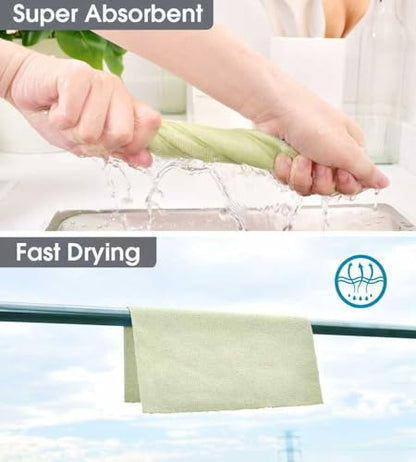 KitchLife Microfiber Cleaning Cloth Roll - Tear-Away Reusable Microfiber Paper Towels, Lint-Free, Washable, 20 Sheets for Kitchen, Car, Dishes, and Sensitive Surfaces (Light Green) - color: Light Green