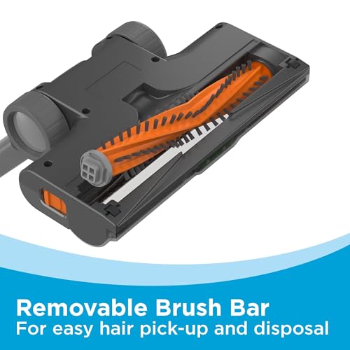 BLACK+DECKER POWERSERIES 20V MAX Cordless Stick Vacuum Cleaner, Household Vacuum Cleaners for Hardwood Floors and Carpet, LED Lights, Detachable, Anti-Tangle, Lightweight, Bagless (BHFEA18D1)