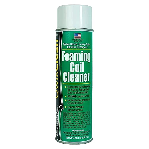 QwikProducts Foaming Coil Cleaner for AC Unit, Heating, Refrigerator, Air Conditioner No Rinse Coil Cleaner Spray Breaks Down Dirt, Dust, Grease, and Oil - size: 18 Ounce (Pack of 1)