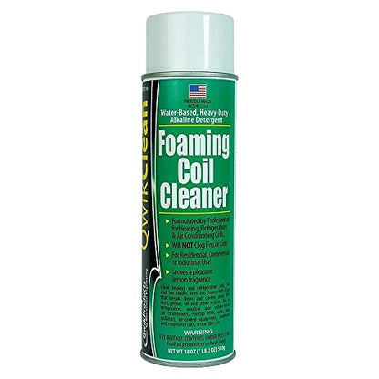 QwikProducts Foaming Coil Cleaner for AC Unit, Heating, Refrigerator, Air Conditioner No Rinse Coil Cleaner Spray Breaks Down Dirt, Dust, Grease, and Oil - size: 18 Ounce (Pack of 1)