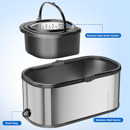 Spin Mop and Bucket with Wringer Set for Home,360° Mop and Bucket with Separate Clean and Dirty Water,Wet Dust Mop for Floor Cleaning with Extra Refills (Silver with 6 Pads) - color: Silver With 6 Pads