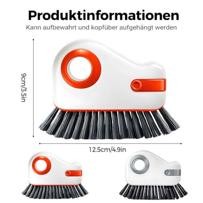 2 in 1 Cleaning Brush Window Track Cleaning Tools, Multifunction Hard Bristle Crevice Cleaner Brush with Hidden Scraper, Grout Cleaner Grip Brush for Sliding Door Track (1, A) - color: A