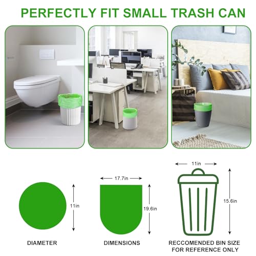 4 Gallon Small Biodegradable Trash Bags - Inwaysin 4 Rolls 100 Count Clear Green Garbage Bag Unscented Bulk Strong Thick Compostable Waste Basket Liners for Kitchen Office Car Pet - style: 4Gal-Green-100