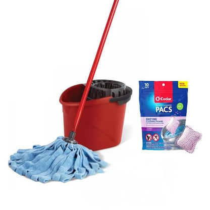 O-Cedar Quickwring Bucket & MF Cloth Mop + 1 Lavender PAC (Variety Pack) - size: QW +1 MF W/Lavender PACS
