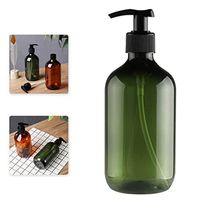 Empty Pump Bottle Refillable Lotion Shampoo Liquid Dispenser Shower Gel Container 300ml Green