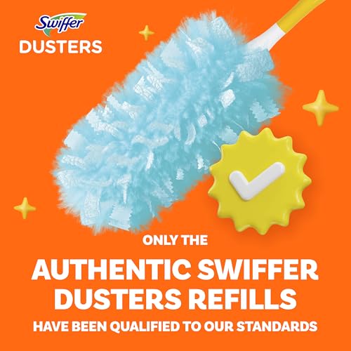 Swiffer Dusters Refill for Cleaning, Made by SWIFFER, Feather & Microfiber Duster Disposable Alternative, for Dusting Furniture, Blinds, Ceiling Fans, Walls, Helps Remove Allergens, Unscented, 18ct - size: 18 Count (Pack of 1), style: Unscented