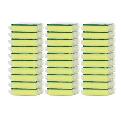 30 Pack Sponge Individually Wrapped, Non Scratch Scrouing Sponges for Household Cleaning, Dishes, Kitchen, Apartment, Car, Bike