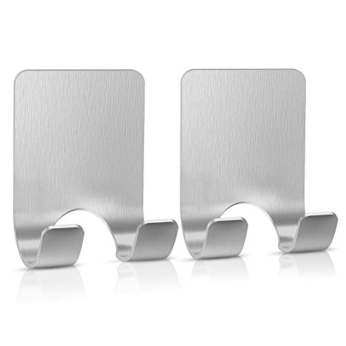 VIS'V Shower Wall Adhesive Razor Holder for His and Hers, Silver, 2 Pcs | Metal Material, Compact Design, Peel and Stick, Fit for Smooth Flat Surfaces - color: Silver