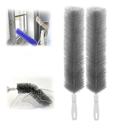 Bendable Microfiber Head, 2026 Upgraded Fan Cleaner Brush Reusable Dust Remover Washable ldeal for Electric Fans Air Conditioning, Home Car Vents, Curtain (Gray 2 Pcs) - color: Gray 2 Pcs