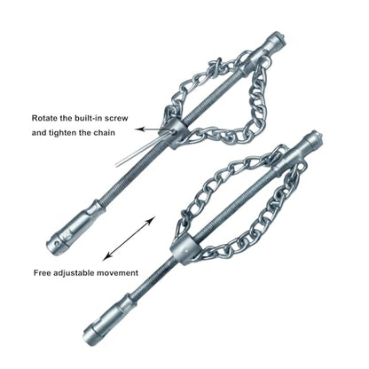 Flex-Shaft Sewer Descaling Chain, 16mm Drill-Powered Drain Cleaner, Hardened Steel Pipe Unclogger for Kitchen Sink, Bathtub, Toilet & Shower Drain, Reusable Pipeline Maintenance Tool