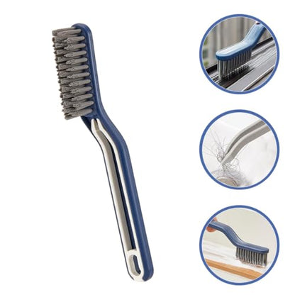 Healifty 2pcs Crevice Cleaning Brush Set Hard Bristle Gap Scrub Brush for Small Spaces Floor and Bathroom Grout Cleaning with Long Handle for Household Use