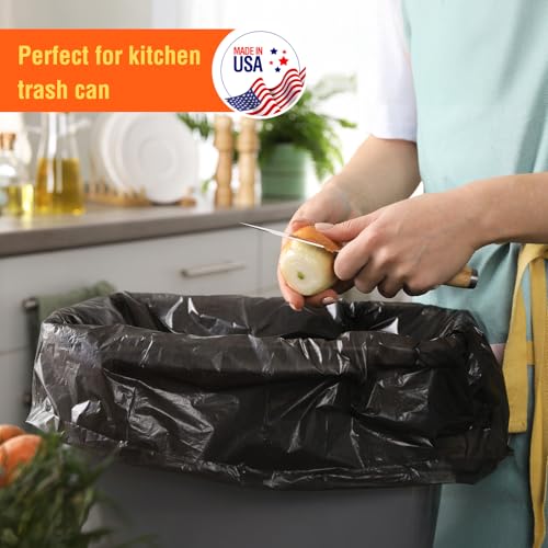 Delxo 30-33 Gallon Trash Bags, 1000 Count – 0.6 Mil Medium Duty Garbage Bags, Durable Plastic Bolsas para basura, Perforated Design– Made in USA for Kitchen, Yard, Office (Black) - color: 33Gal-1000Ct(Black)