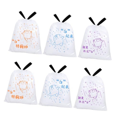 Thickened Kitchen Trash Bags with Drawstring 69pcs 50x55cm Portable Garbage Bags for Home Use Compatible with Bin Diameter ≤37cm