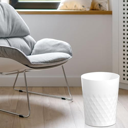JiatuA 3 Pack Small Trash Can with Trash Bags Bathroom Garbage Bin Round Plastic Waste Basket for Kitchen, Bedroom, Office, College Dorm, Craft Room, White - color: White