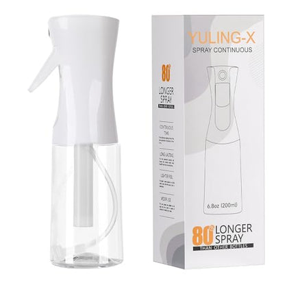 hair spray bottle, ultra-fine spray continuous spray bottle (200ml/6.8oz), used for hair design, vegetation, cleaning and skin care - empty, reusable (White) - color: White